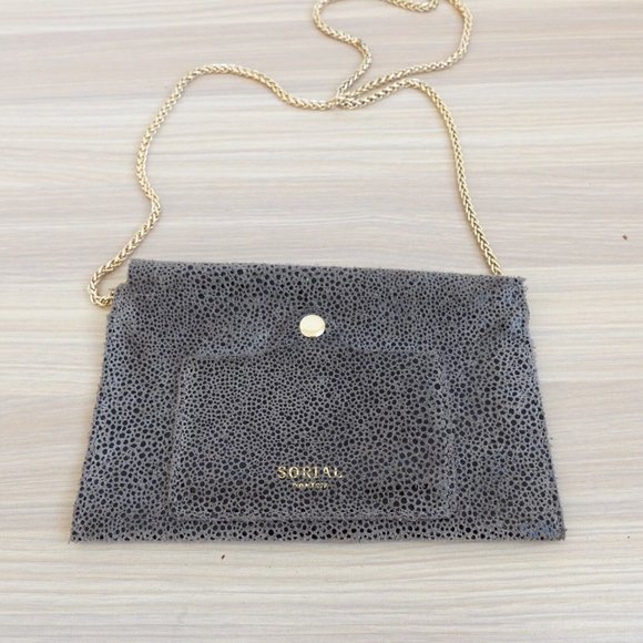 Sorial Bag Womens Leather Crossbody Sling‎ Envelope Evening Purse Small Black - Picture 10 of 11